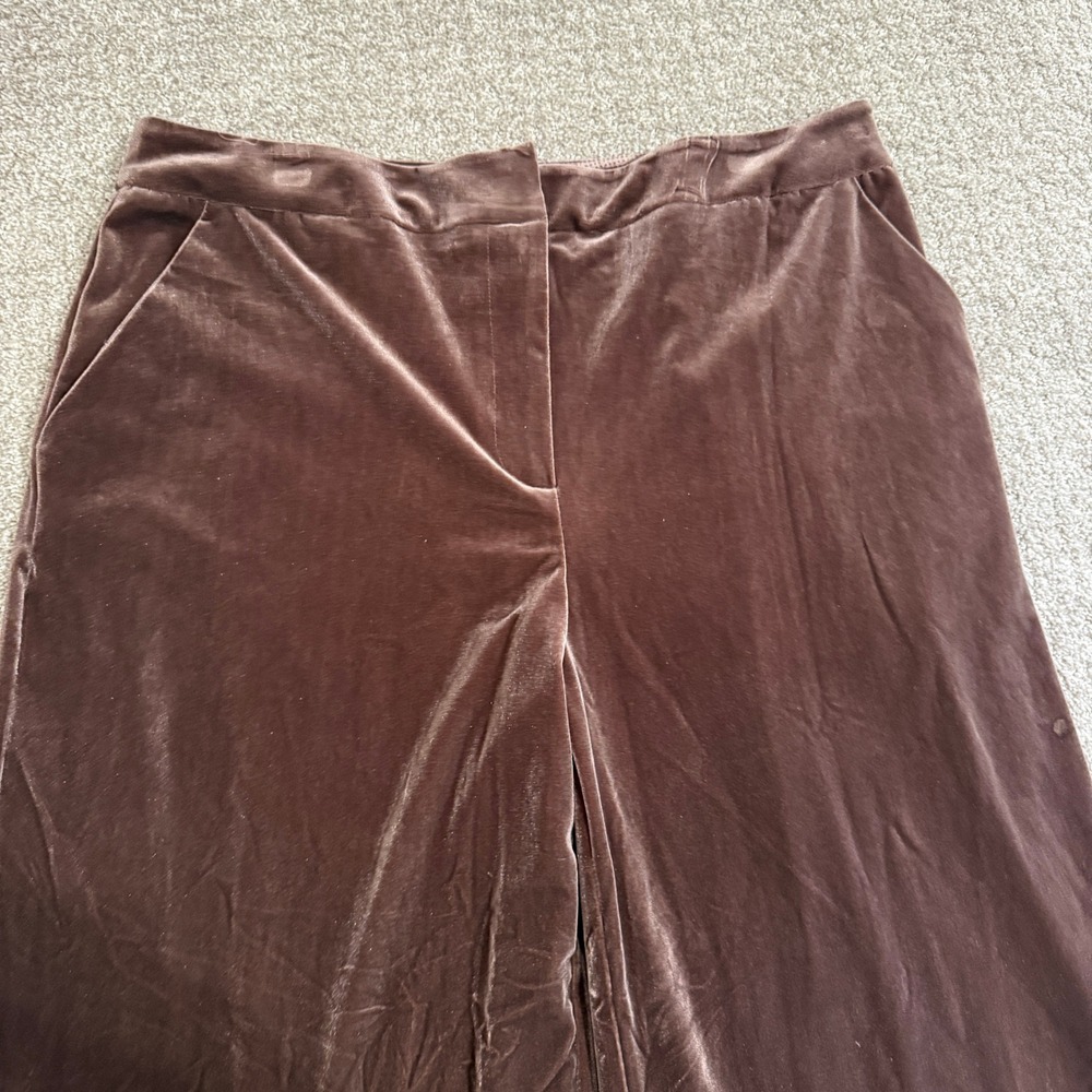Sofia Jeans Velvet‎ Wide Leg Pants French Toast Brown Size 16 Luxury Evening - Picture 3 of 10